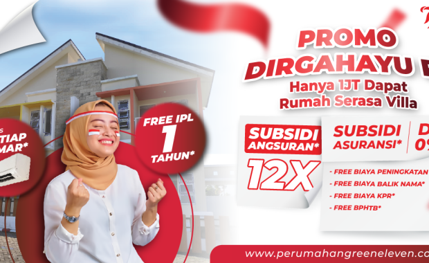 PROMO KEMERDEKAAN: DP 0%, Subsidi Angsuran 12x, Free Biaya AKAD & Free SHM. 😍